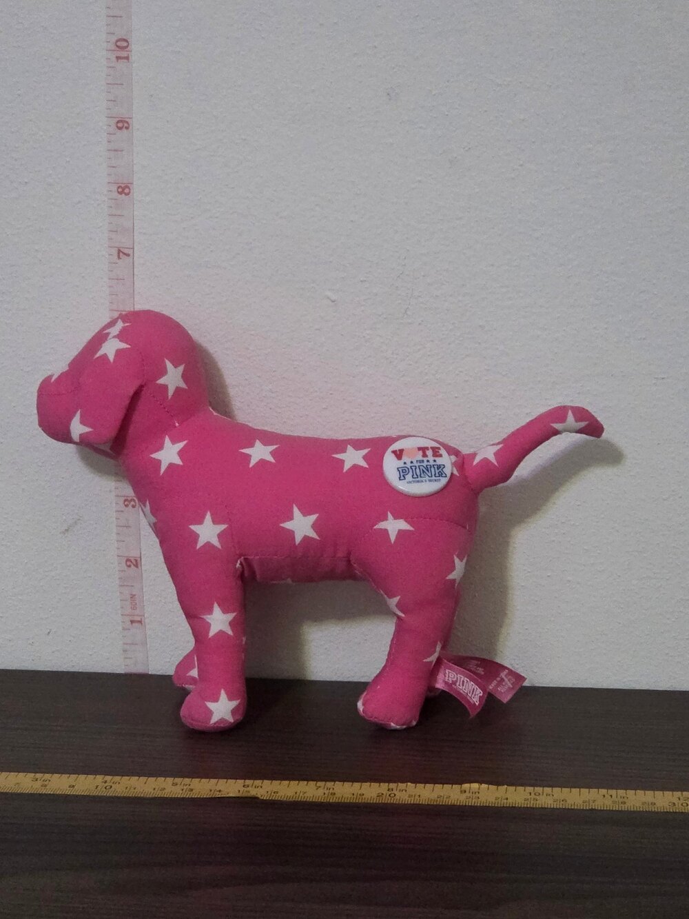 vintage 2008 Victoria's Secret PINK "Vote for PINK" collectible plush dog